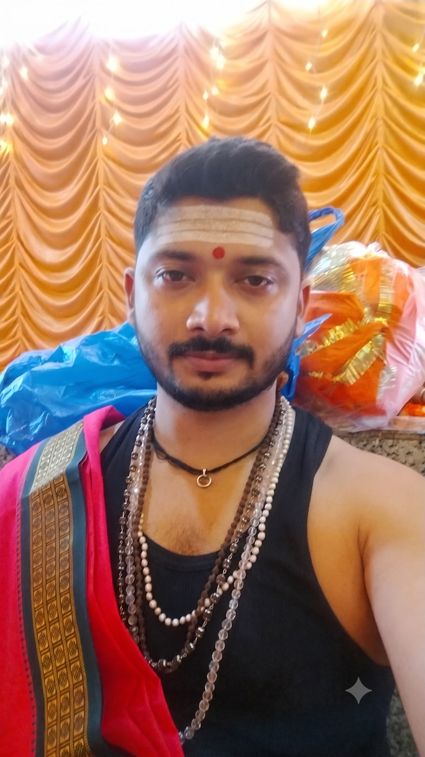 Pujari in seva at Babadham