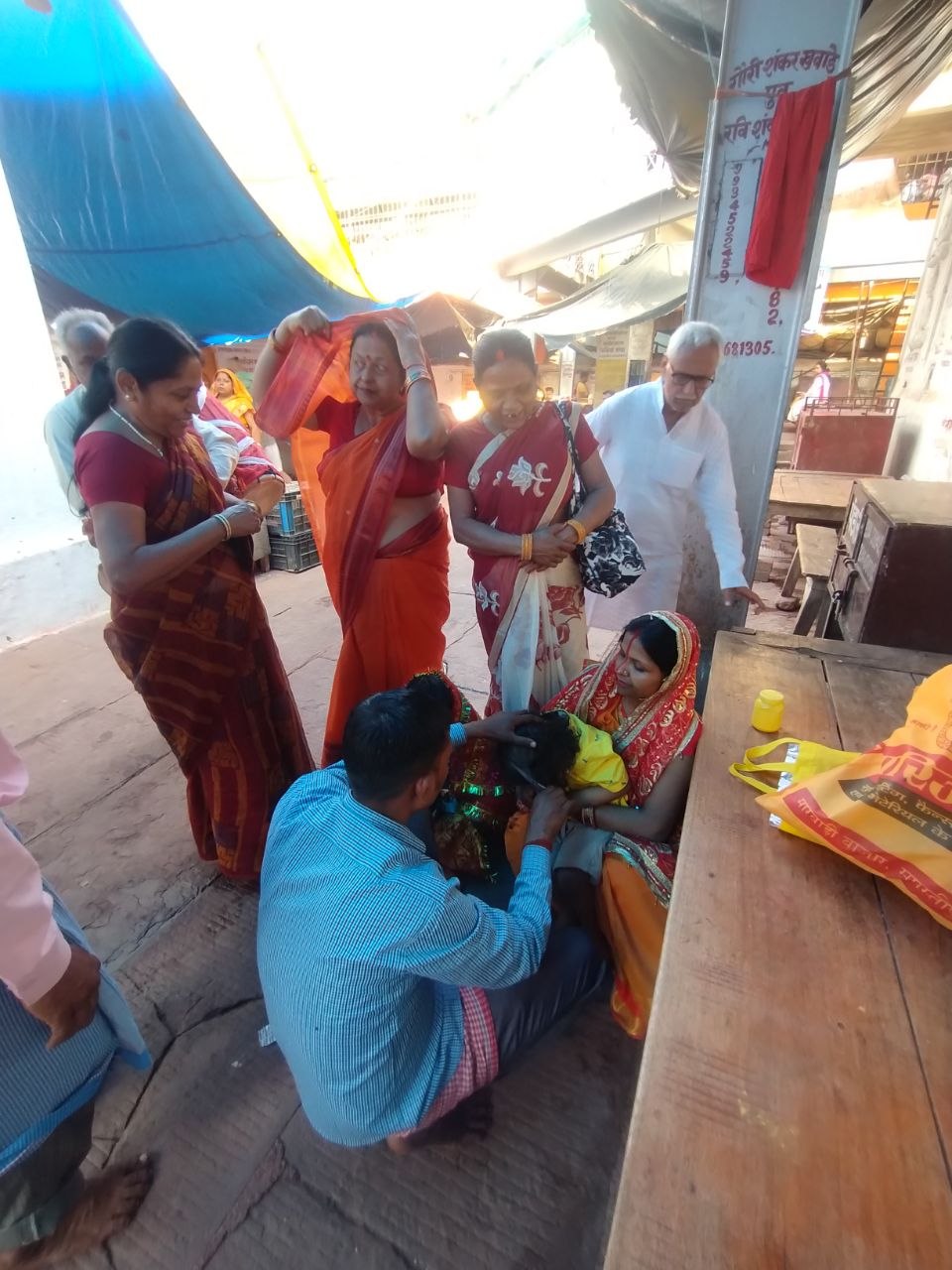 Mundan sanskar ceremony of a child at Baidyanathdham