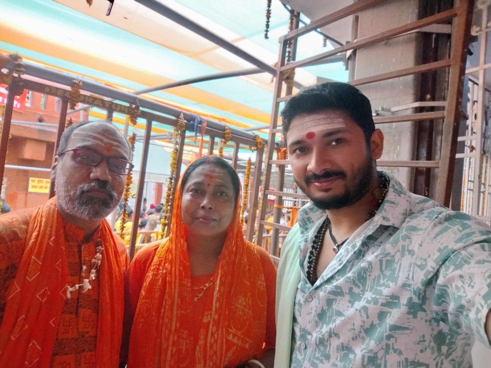 Yajman family at the temple